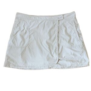 PATAGONIA comfort trail hiking skirt skort built in shorts beige size 14 A9
